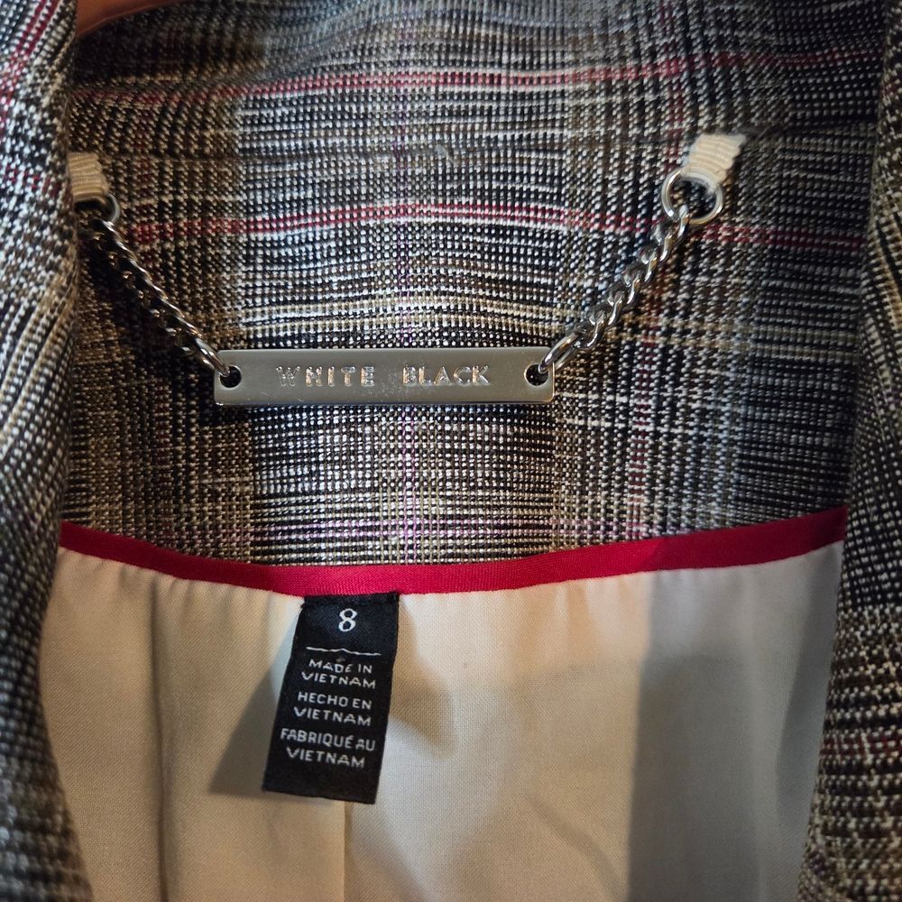 White House Black Market Women's Multicolor Plaid Blazer Preppy College Career - Picture 8 of 15